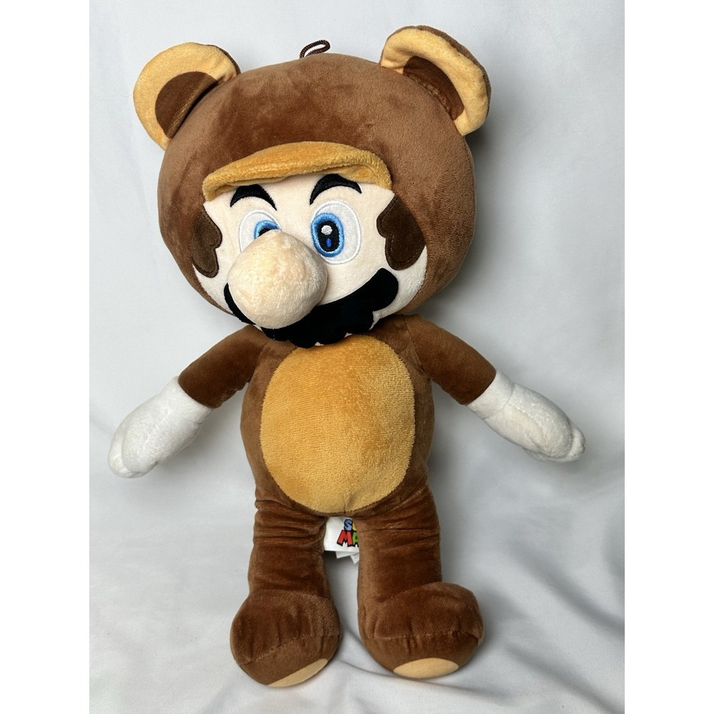 Nintendo Mario Bros TANOOKI RACCOON Jumbo Stuffed Plush Video Game Toy Kidcore